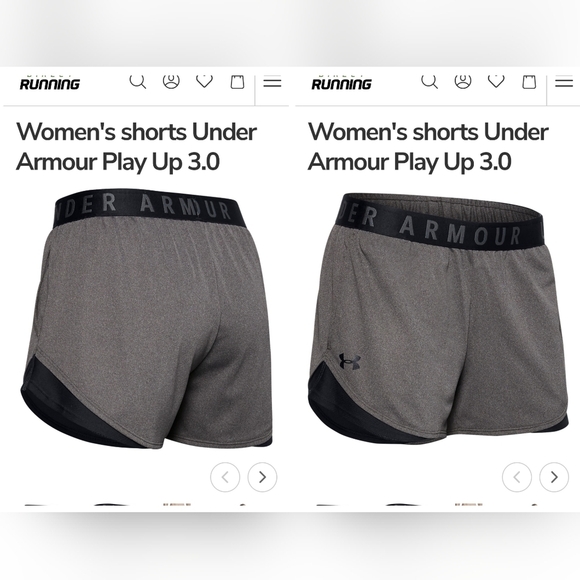 NWT New Under Armour shorts Play Up 3.0 gray & black plus size 2x - Picture 3 of 13